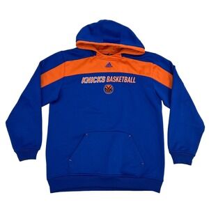New York Knicks Sweatshirt Men's M Blue Orange adidas Hoodie NBA‎